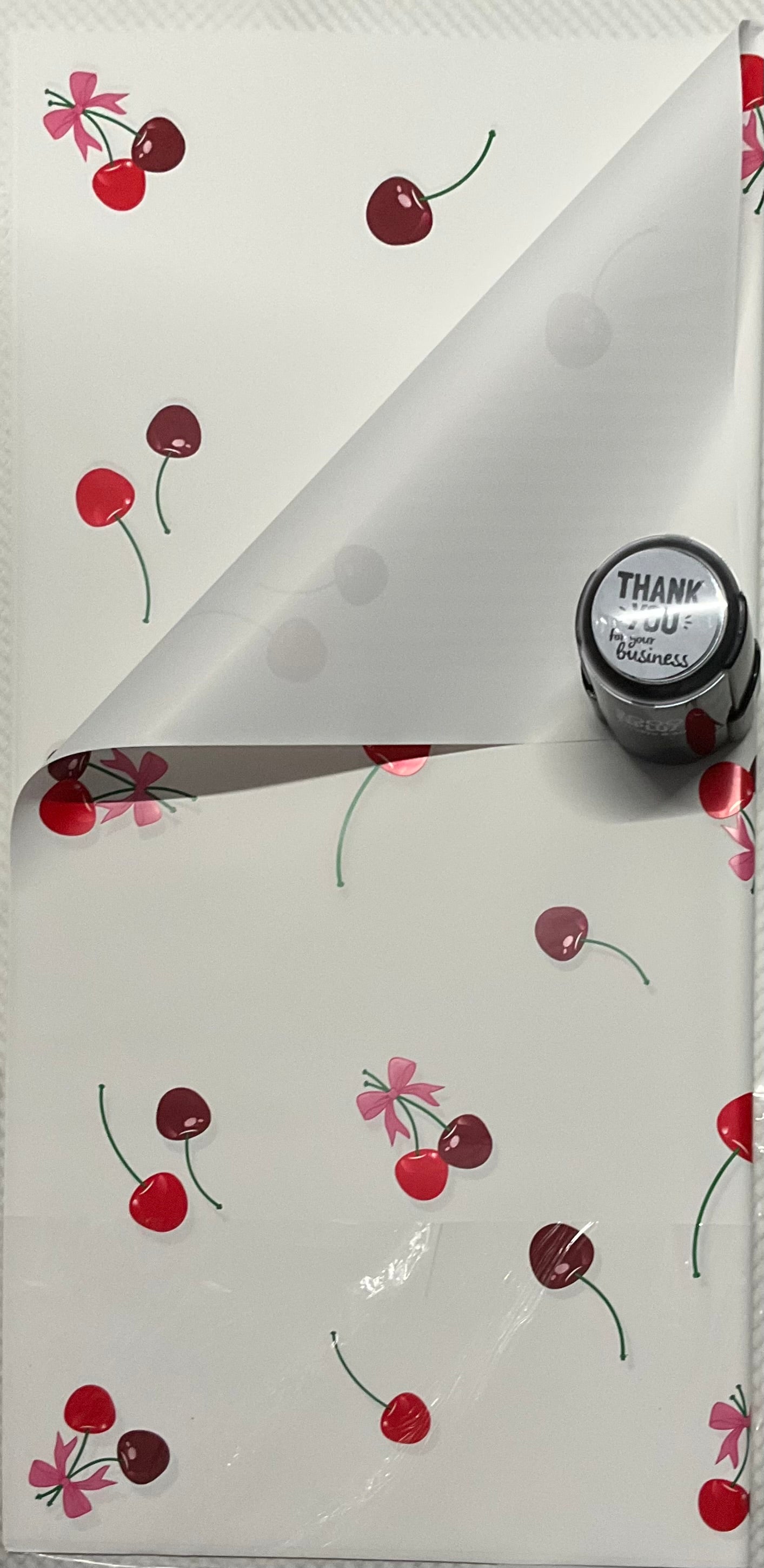 Cherry Print Solid Wrapping Paper