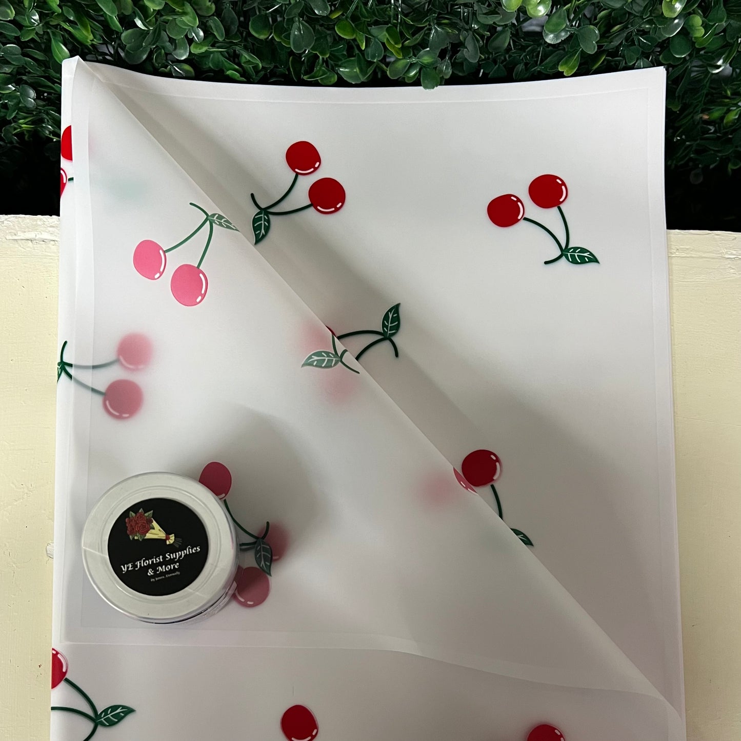 Cherry Print Translucent Wrapping Paper