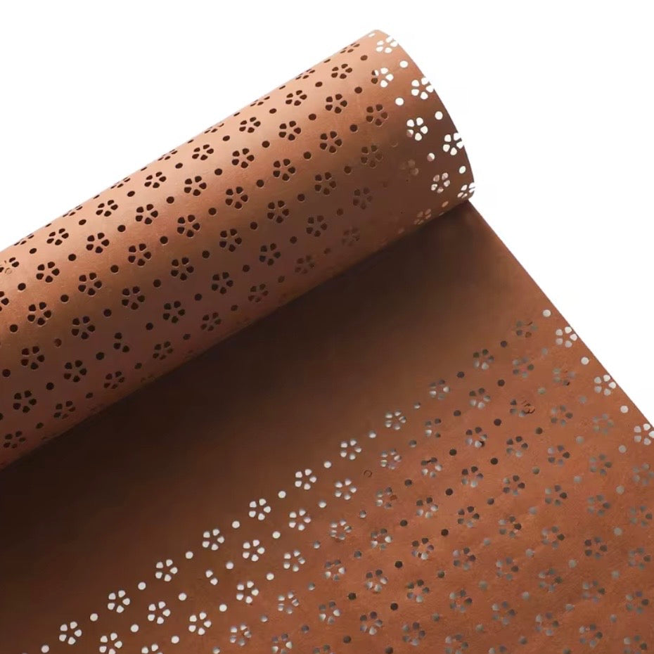 Carved Flower Print Wrapping Paper